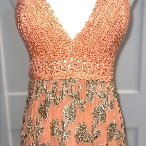 MISS JUNE dress! Worn one time. $245 Elegant Gold and ombré colored. Stunning! - Picture 2 of 11